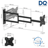 DQ Wall-Support Rotate XL 108,5 cm Giratorio - Soporte TV de pared Negro