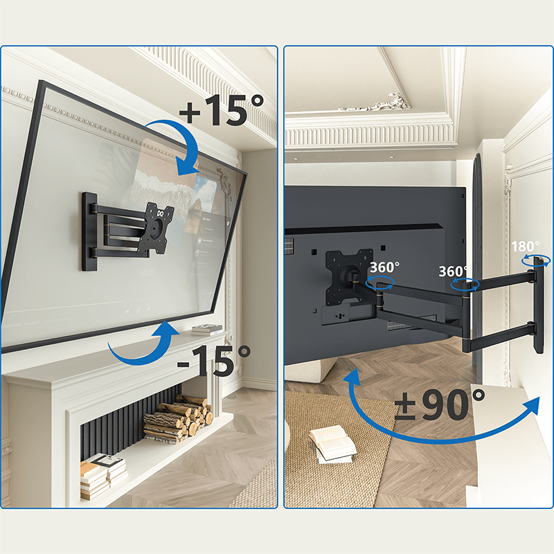 DQ Wall-Support Rotate XL 108,5 cm Giratorio - Soporte TV de pared Negro