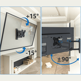 DQ Wall-Support Rotate XL 70 cm Soporte de TV Giratorio - Soporte TV de pared Negro