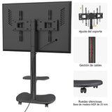 XTRARM Stellar negro/negro Móvil – Soporte Tv de pie