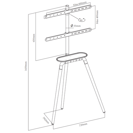 XTRARM Trípode Ayta Negro - Soporte de suelo