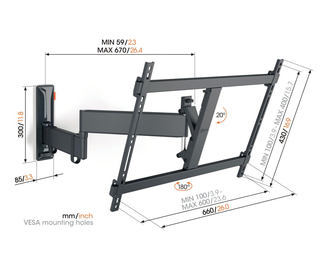 Vogel's TVM 3645 FULL MOTION+ L WALL MOUNT Black