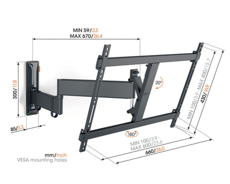 Vogel's TVM 3645 FULL MOTION+ L WALL MOUNT Black
