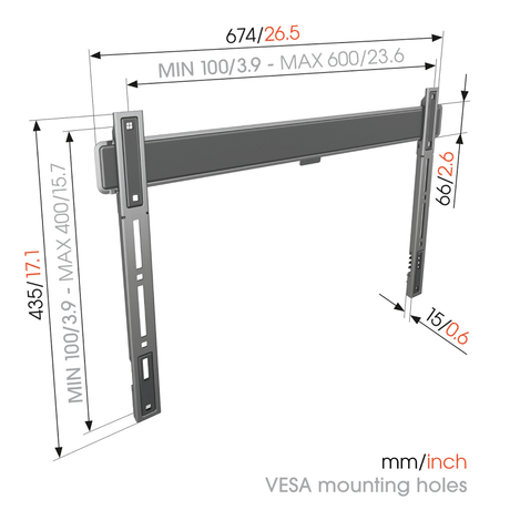 Vogel's TVM 5605 Vaste tv-beugel 40 -100 inch platinumgrijs