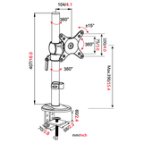 DQ Wall-Support VM D11 - Soporte de monitor Negro