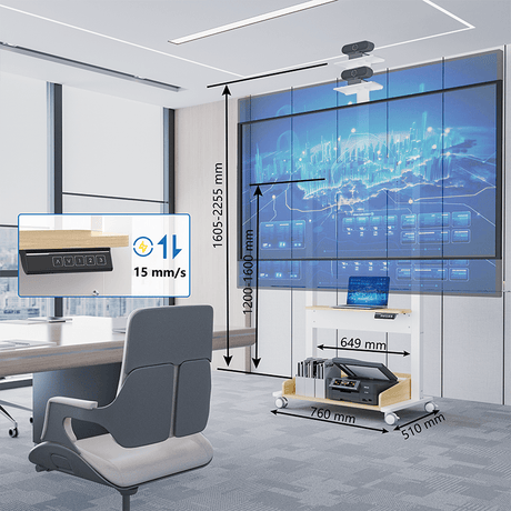 DQ Wall-Support Zelos blanco Móvil – Soporte Tv de pie eléctrico