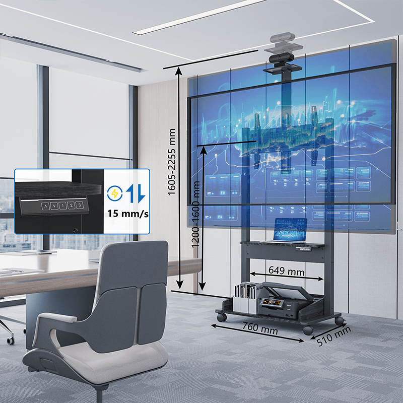 DQ Wall-Support Zelos black Mobile – Elektrischer Stand-TV-Ständer