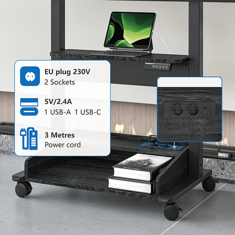 DQ Wall-Support Zelos black Mobile – Elektrischer Stand-TV-Ständer