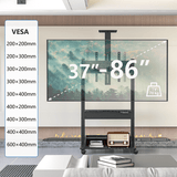 DQ Wall-Support Zelos black Mobile – Elektrischer Stand-TV-Ständer