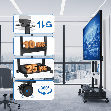 DQ Wall-Support Zelos black Mobile – Elektrischer Stand-TV-Ständer