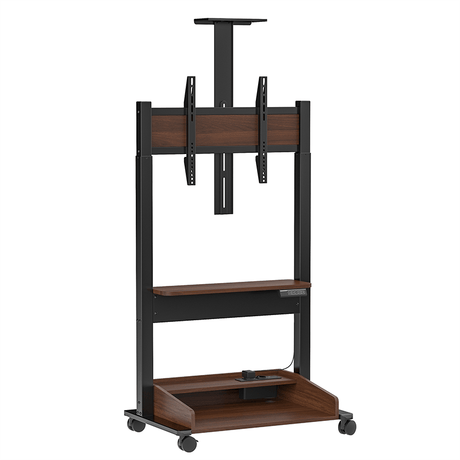 DQ Wall-Support Zelos nogal negro Móvil – Soporte Tv de pie eléctrico